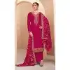 Georgette Embroidered Pakistani Style Plus Size Palazzo Salwar Suit In Red - 9588188192