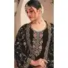 Georgette Embroidered Pakistani Style Plus Size Palazzo Salwar Suit In Black - 9588188193