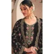 Georgette Embroidered Pakistani Style Palazzo Salwar Suit In Black - 9588188193