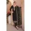 Georgette Embroidered Pakistani Style Plus Size Palazzo Salwar Suit In Black - 9588188193