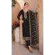 Georgette Embroidered Pakistani Style Palazzo Salwar Suit In Black - 9588188193