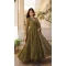 Mehendi Green Faux Georgette Embroidered Party Wear Gown With Dupatta - 9601188268