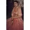Net Embroidered Party Wear Plus Size Lehenga Choli In Peach - 9606188308