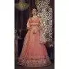 Net Embroidered Party Wear Plus Size Lehenga Choli In Peach - 9606188308