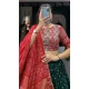 Bottle Green Tussar Silk Foil Printed Work Navratri Wear Chaniya Choli - 9667188689