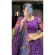 Purple Tussar Silk Foil Printed Work Navratri Wear Chaniya Choli - 9667188693