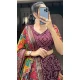 Wine Tussar Silk Foil Printed Work Navratri Wear Chaniya Choli - 9667188694