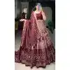 Tussar Silk Foil Printed Work Navratri Wear Plus Size Chaniya Choli In Maroon - 9668188695