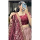 Tussar Silk Foil Printed Work Navratri Wear Chaniya Choli In Maroon - 9668188695