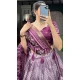 Tussar Silk Foil Printed Work Navratri Wear Chaniya Choli In Wine - 9668188697