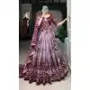 Tussar Silk Foil Printed Work Navratri Wear Plus Size Chaniya Choli In Wine - 9668188697
