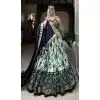 Tussar Silk Foil Printed Work Navratri Wear Plus Size Chaniya Choli In Blue - 9668188698
