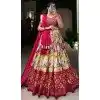 Tussar Silk Foil Printed Work Navratri Wear Plus Size Chaniya Choli In Rani - 9668188699