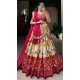 Tussar Silk Foil Printed Work Navratri Wear Chaniya Choli In Rani - 9668188699