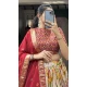 Tussar Silk Foil Printed Work Navratri Wear Chaniya Choli In Red - 9668188700