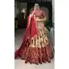 Tussar Silk Foil Printed Work Navratri Wear Plus Size Chaniya Choli In Red - 9668188700