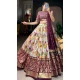 Tussar Silk Foil Printed Work Navratri Wear Chaniya Choli In Off White - 9668188701