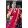 Navy Blue Tussar Silk Foil Printed Work Navratri Wear Plus Size Chaniya Choli - 9668188706
