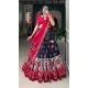 Navy Blue Tussar Silk Foil Printed Work Navratri Wear Chaniya Choli - 9668188706