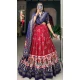 Red Tussar Silk Foil Printed Work Navratri Wear Chaniya Choli - 9668188708
