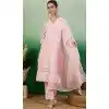 Cotton Embroidered Party Wear Readymade Salwar Kameez In Pink - 143167969