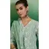 Cotton Embroidered Party Wear Readymade Salwar Kameez In Sea Green - 143167970