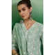 Cotton Embroidered Party Wear Readymade Salwar Kameez In Sea Green - 143167970