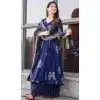 Maslin Digital Printed Festival Wear Readymade Salwar Kameez In Blue - 143648259