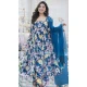 Blue Cotton Digital Printed Designer Readymade Palazzo Salwar Suit - 143688282