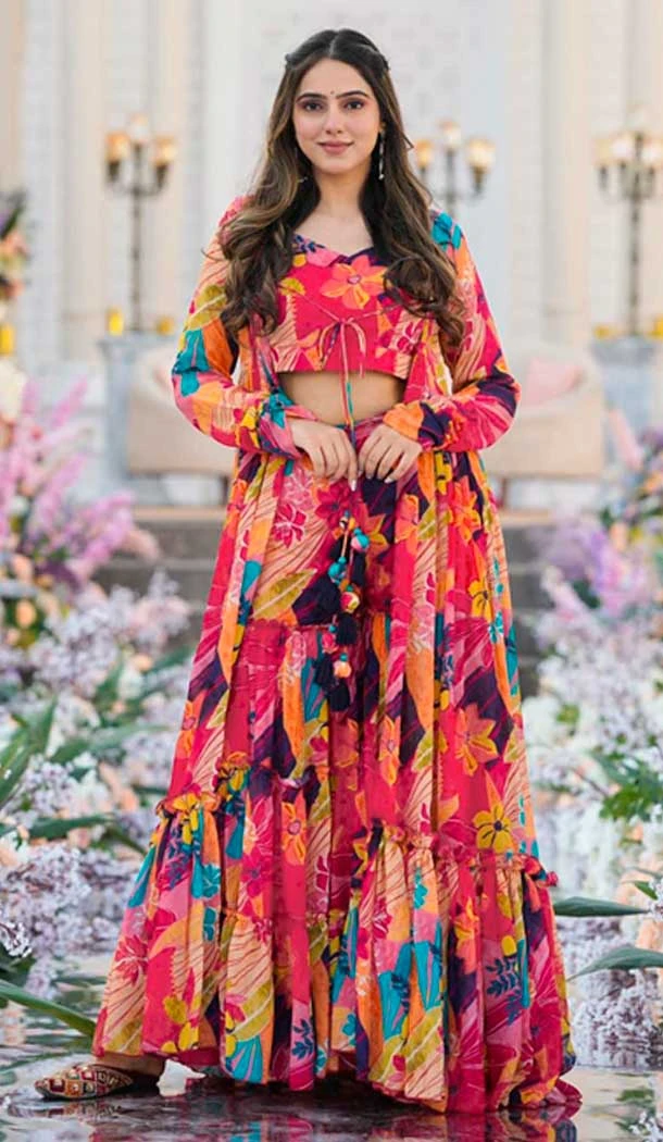 Cotton Digital Printed Designer Readymade Palazzo Salwar Suit Multi Color - 143688285