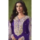 Purple Chanderi Embroidered Designer Wear Patiala Salwar Suit - 143898416