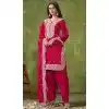 Pink Chanderi Embroidered Designer Wear Plus Size Patiala Salwar Suit - 143898418