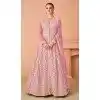 Pink Georgette Embroidered Anarkali Style Designer Plus Size Salwar Suit - 143908420