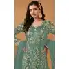 Green Net Embroidery Work Anarkali Style Designer Plus Size Salwar Suit - 144438761