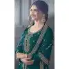 Teal Green Dola Silk Embroidered Prachi Desai Plus Size Palazzo Suit - 144939095