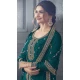 Teal Green Dola Silk Embroidered Prachi Desai Palazzo Suit - 144939095