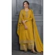 Yellow Dola Silk Embroidered Prachi Desai Palazzo Suit - 144939097