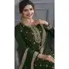 Green Dola Silk Embroidered Prachi Desai Plus Size Palazzo Suit - 144939098