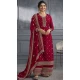 Red Dola Silk Embroidered Prachi Desai Palazzo Suit - 144939101