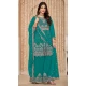 Rama Green Chinon Embroidered Designer Palazzo Salwar Kameez - 145079177