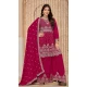 Pink Chinon Embroidered Designer Palazzo Salwar Kameez - 145079180