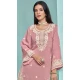 Pink Roman Silk Embroidered Party Wear Sharara Suit - 145159217