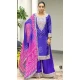 Purple Chinon Embroidery Work Party Wear Palazzo Salwar Suit - 145439381