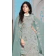 Faux Georgette Embroidered Pakistani Salwar Kameez In Grey - 145519433