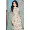 Plus Size Faux Georgette Embroidered Pakistani Salwar Kameez In Cream - 145519435
