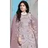 Plus Size Faux Georgette Embroidered Pakistani Salwar Kameez In Purple - 145519436