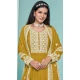 Mustard Georgette Embroidered Party Wear Palazzo Salwar Kameez - 145549448