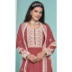 Rust Georgette Embroidered Party Wear Palazzo Salwar Kameez - 145549451
