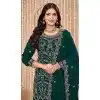 Faux Georgette Embroidered Designer Plus Size Salwar Suit In Rama Green Color - 145569456