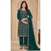 Faux Georgette Embroidered Designer Plus Size Salwar Suit In Rama Green Color - 145569456